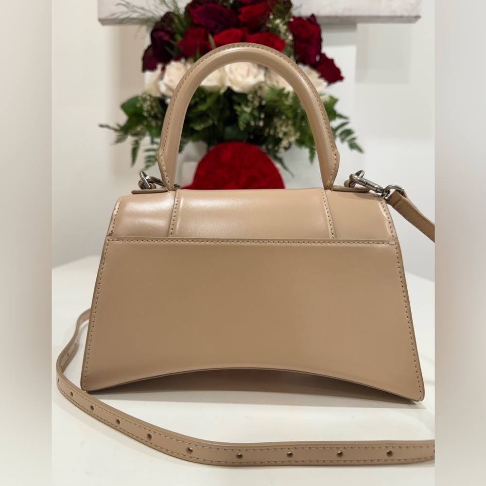 BALENCIAGA Hourglass Small Handbag in beige shiny box calfskin Bag - Picture 7 of 16